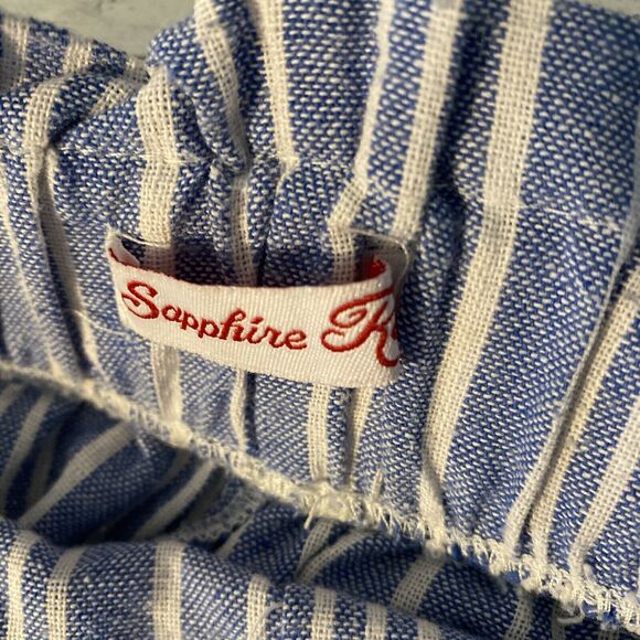 Sapphire Red Women’s Linen Rayon Shorts Size Large Dusty Blue - Picture 2 of 3